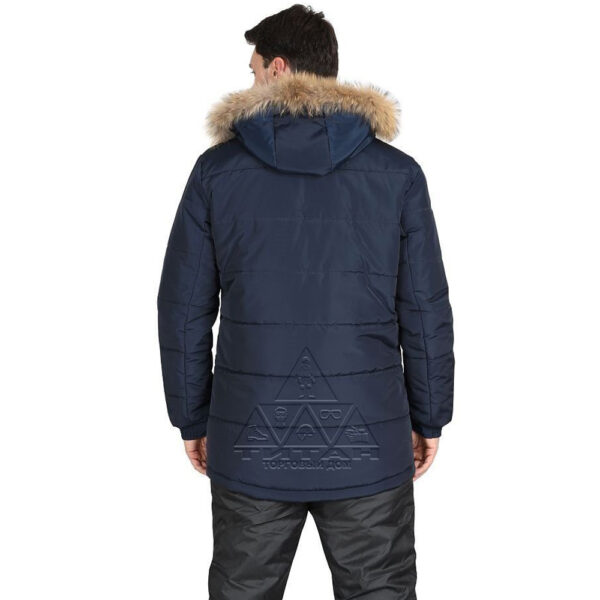 Куртка утепленная мужская Форвард-Норд на синтепоне синего цвета вид сзади