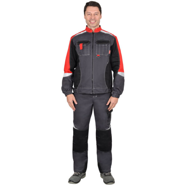 Куртка "Фаворит-Мега" (серый/красный/черный)