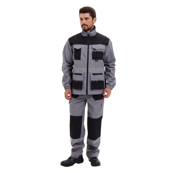Костюм мужской "Канзас" с полукомбинезоном (светло-серый/черный)