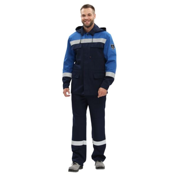 Костюм антистатический "Эксперт-Антистат" с полукомбинезоном (т.синий/васильковый)
