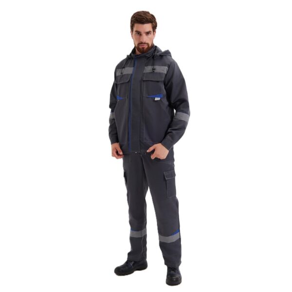 Костюм мужской летний "Грань" с полукомбинезоном (серый)