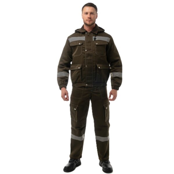 Костюм мужской "Антей"с полукомбинезоном (хаки)