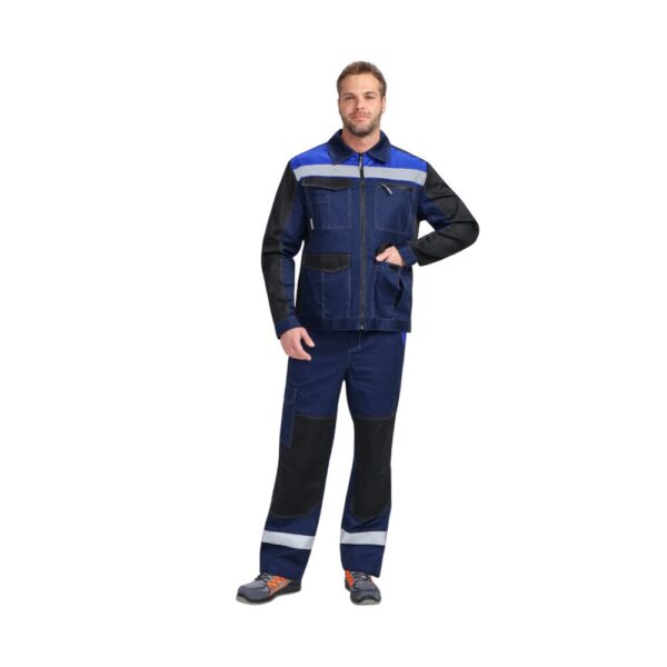 Костюм мужской "ProfLineBase-2"с полукомбинезоном (т.синий/черный/васильковый)