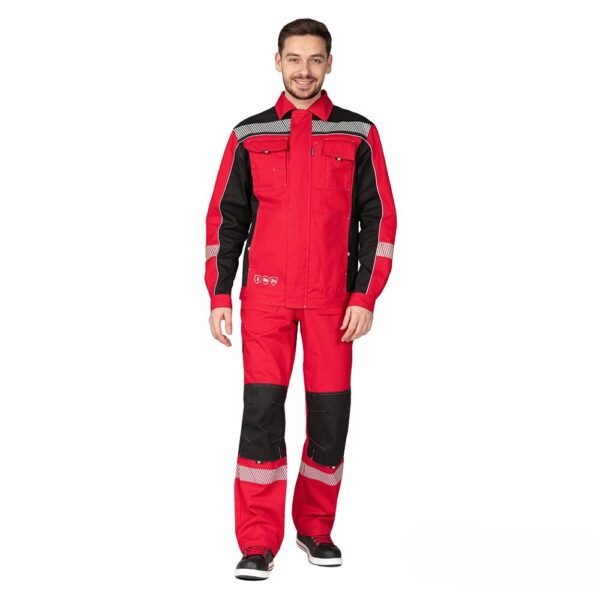 Костюм мужской "Бренд 2 Корпоратив" СОП с полукомбинезоном (красный/черный)