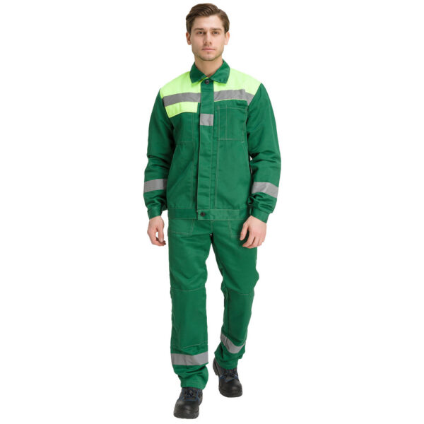 Костюм мужской "Чикаго" с брюками (т.зеленый/лаймовый)