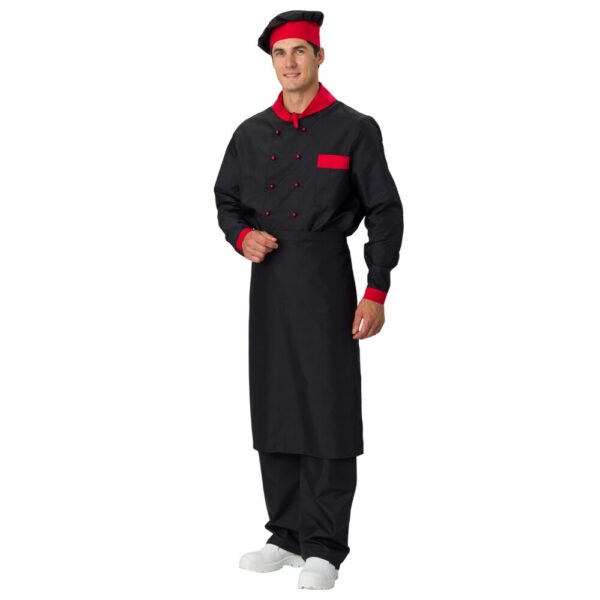 Костюм повара "Су-шеф" тк. Тиси (черный/красный)