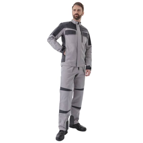 Костюм мужской летний «Новатор» с полукомбинезоном (св.серый/т.серый)